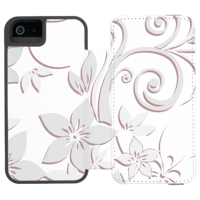 Blommor tapet 1 incipio iPhone wallet skal (Folio Öppen)