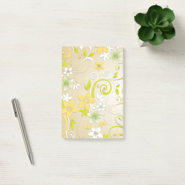 Blommor tapet 3 post-it block (Kontor)