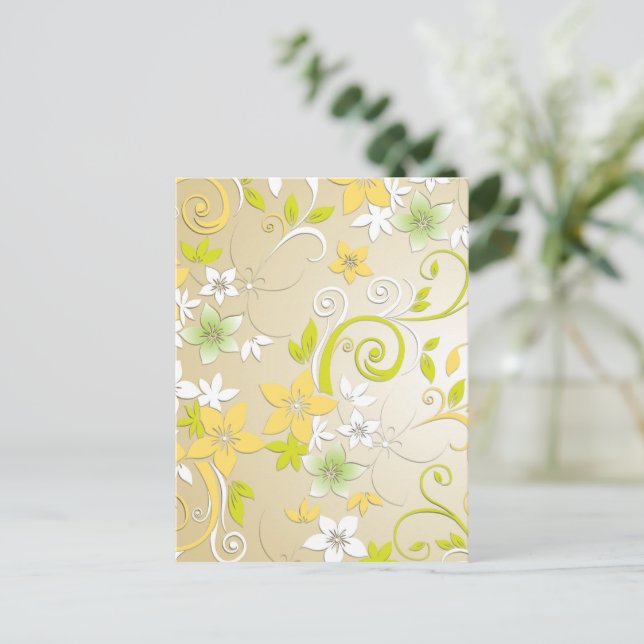 Blommor tapet 3 vykort (Stående Fram)