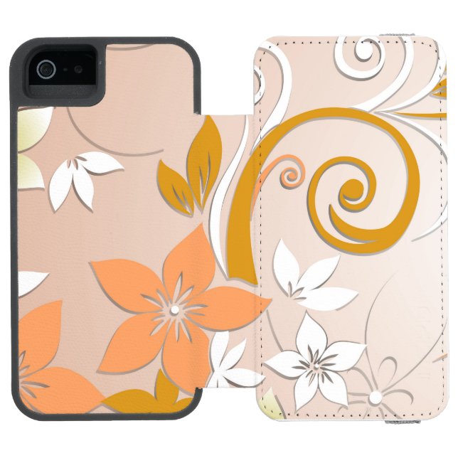 Blommor tapet 8 incipio iPhone wallet skal (Folio Öppen)