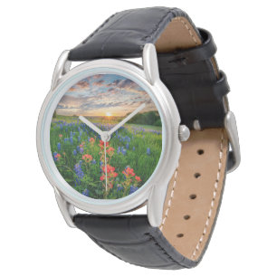 Blommor   Texas Bluebonnets & Indian Paintbrush Armbandsur