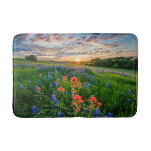 Blommor Texas Bluebonnets & Indian Paintbrush Badrumsmatta