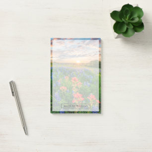 Blommor Texas Bluebonnets & Indian Paintbrush Post-it Block