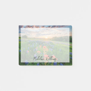 Blommor Texas Bluebonnets & Indian Paintbrush Post-it Block