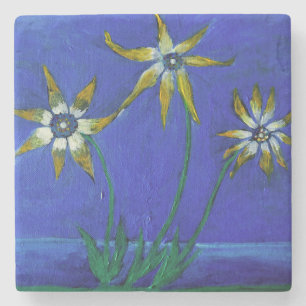 Blommor texturerade konsten Marble Stone Underlägg