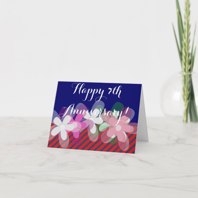 blommor till 7 års bröllopsdag kort (Framsida)