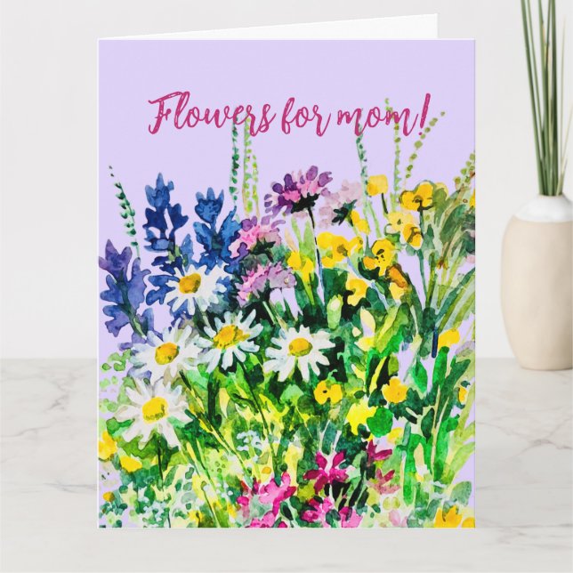 Blommor till den bästa mamman! kort (Framsida)