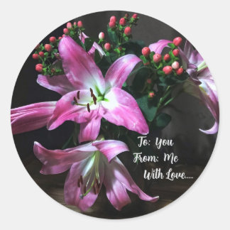 Blommor till dig Sticker Runt Klistermärke