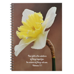 Blommor till Faith Daffodil Evidence Prayer-anteck Anteckningsbok