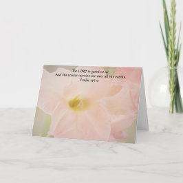 Blommor till Faith Soft Rosa Flowers Scripture Kort
