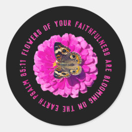 Blommor till Faithness Flower & Butterfly Runt Klistermärke