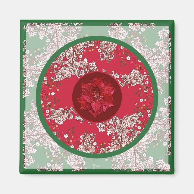 Blommor till jul magnet (Framsidan)