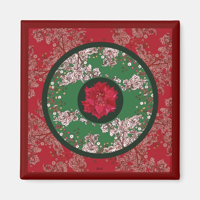 Blommor till jul magnet (Framsidan)