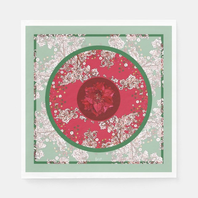 Blommor till jul pappersservett (Framsidan)