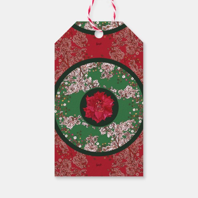 Blommor till jul presentetikett (Baksidan)