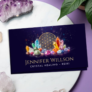 Blommor till Life Crystal Healing Visitkort