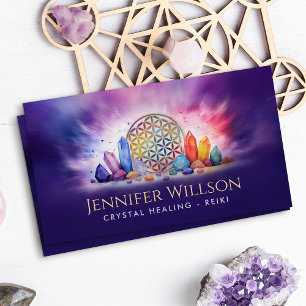 Blommor till Life Crystal Healing Visitkort
