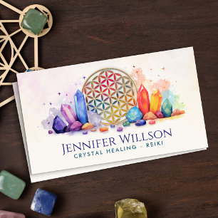 Blommor till Life Crystal Healing Visitkort