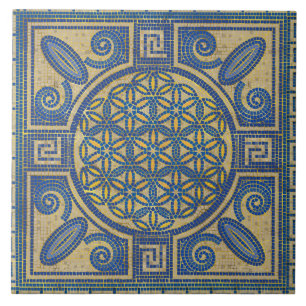 Blommor till Life Mosaic Tile Ornament N1 Kakelplatta