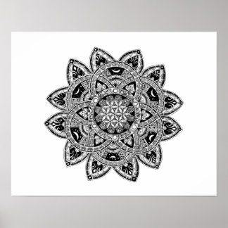 Blommor till Life zendoodle Poster