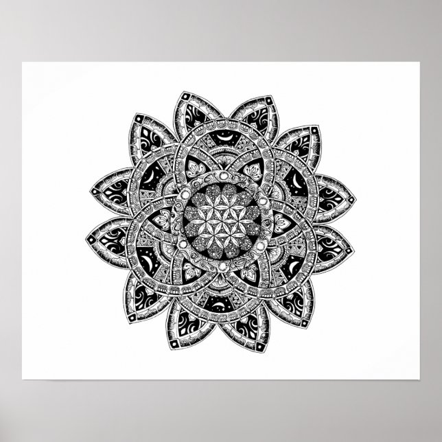 Blommor till Life zendoodle Poster (Framsidan)