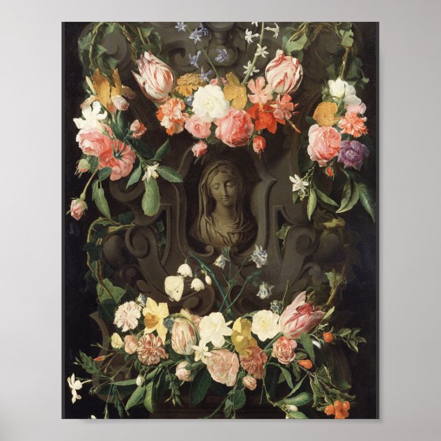 Blommor till Mary Helig Art Poster (Framsidan)