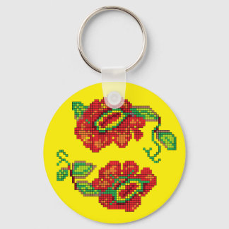 Blommor till min Belle II - Gult Bkg. Nyckelring