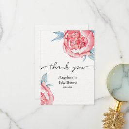 Blommor till platta Tack för babyskor Kort