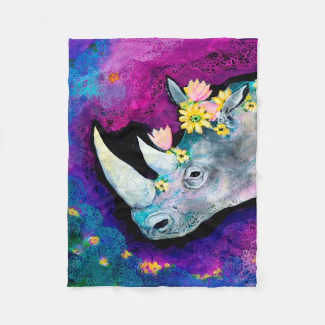 Blommor till Rhino Fleecefilt (Framsidan)