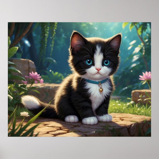 *~* Blommor Trädgård Katt Kattunge 5:4 Kattunge Poster (Framsidan)