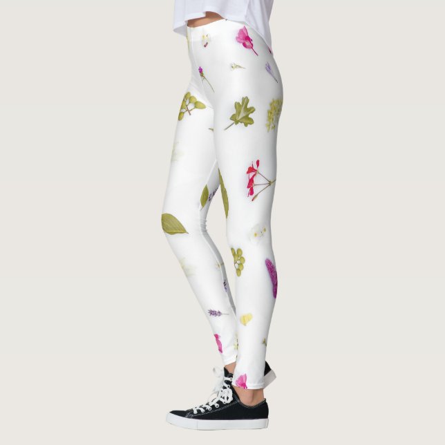 Blommor, tryckta legeringar leggings (Vänster)