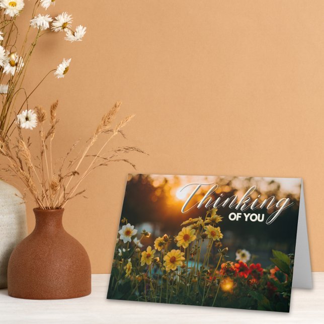 Blommor Under Guldstunden Tänker på Dig Kort (Skapare uppladdad)