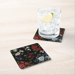 Blommor Underlägg Papper Kvadrat