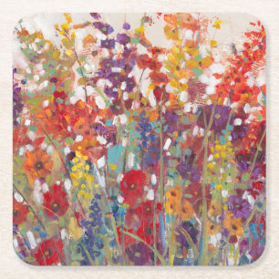 Blommor Underlägg Papper Kvadrat