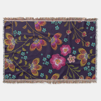 Blommor utan broderier: mode utan sömlös mönster filt