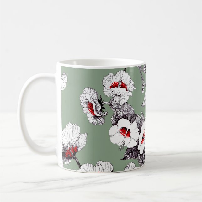 Blommor utan säl: grönt kaffemugg (Vänster)