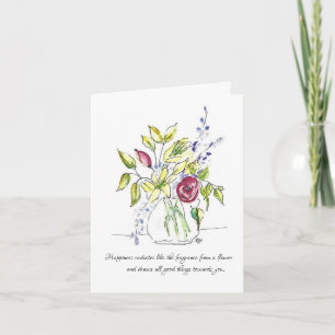 Blommor utstrålar lyckakortet kort