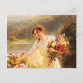 blommor,vackert dam av Albert Lynch Vykort