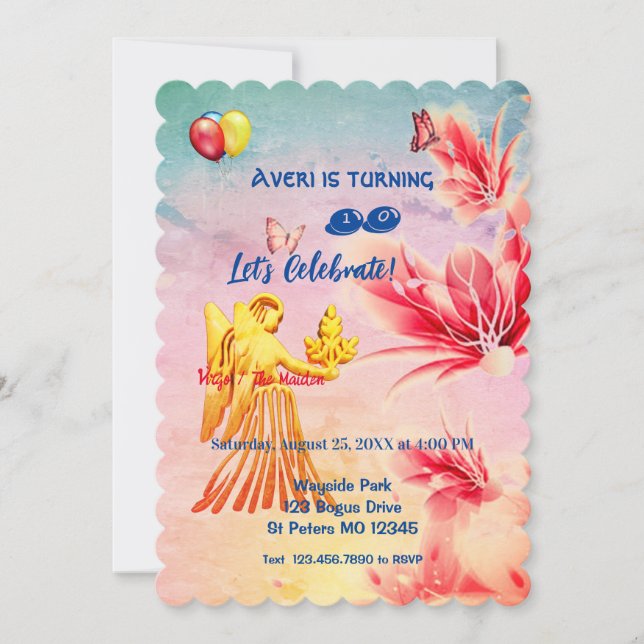 Blommor Våg (23 augusti-22 september) Inbjudningar (Framsida)