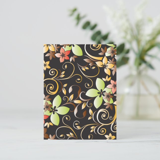 Blommor, vägg papper 4 helg vykort (Stående Fram)