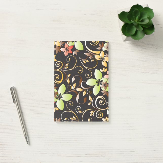 Blommor, vägg papper 4 post-it block (Kontor)