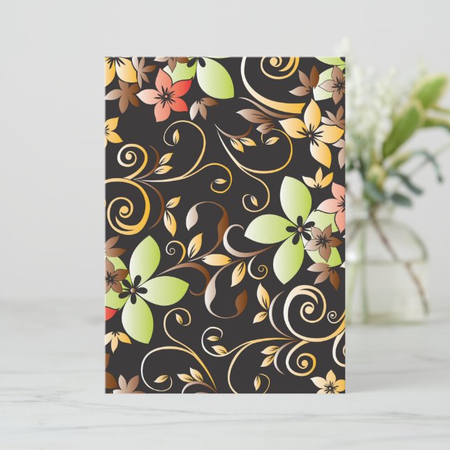 Blommor, vägg papper 4 tack kort (Stående Fram)