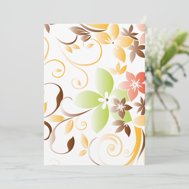 Blommor, vägg papper 5 tack kort (Stående Fram)