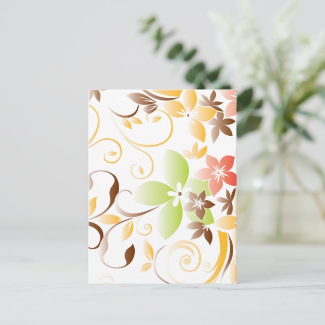 Blommor, vägg papper 5 vykort (Stående Fram)