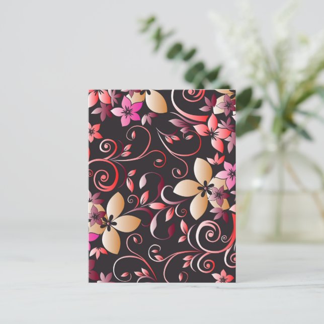 Blommor, vägg papper 7 helg vykort (Stående Fram)