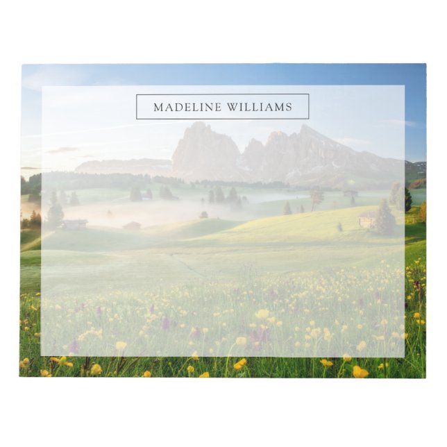 Blommor | Vår Alpe di Siusi Langkofel Anteckningsblock (Framsida)