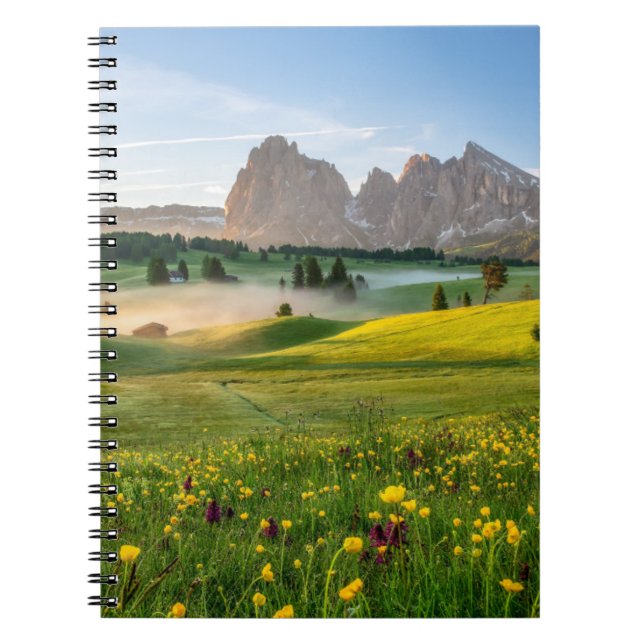 Blommor | Vår Alpe di Siusi Langkofel Anteckningsbok (Framsidan)