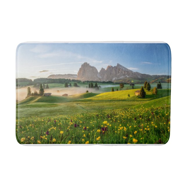 Blommor | Vår Alpe di Siusi Langkofel Badrumsmatta (Framsidan)