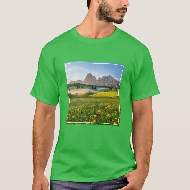 Blommor | Vår Alpe di Siusi Langkofel T Shirt (Framsida)