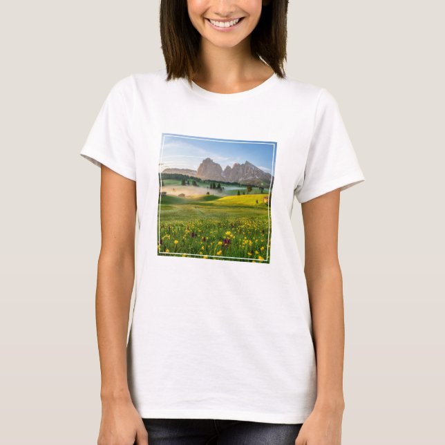 Blommor | Vår Alpe di Siusi Langkofel T Shirt (Framsida)